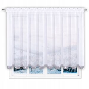 Krótka firana z woalu i z cyrkoniami elegancka 400x120 - obrazek 5