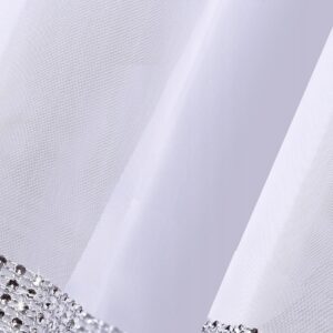 Firana na balkon zestaw szyta w łuk z cyrkoniami i z woalu - obrazek 7