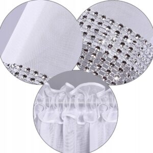 Firana na balkon zestaw szyta w łuk z cyrkoniami i z woalu - obrazek 5