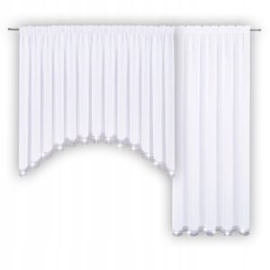 Firana na balkon zestaw szyta w łuk z cyrkoniami i z woalu - obrazek 6