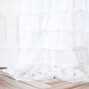 Długa firana z falbanami dekoracyjna na żabki taśma tunel 145x250 - obrazek 4