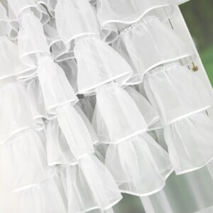 Biała firana dekoracyjna z falbanami na kołkach przelotki 145x250 - obrazek 3