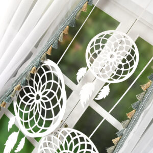 KOMPLET FIRAN Z FRĘDZLAMI W STYLU BOHO I ZAWIESZKĄ - obrazek 3