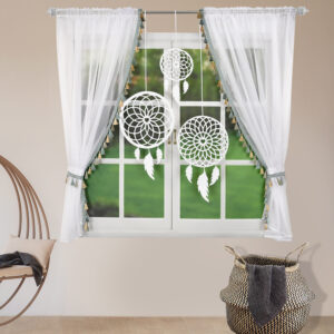 KOMPLET FIRAN Z FRĘDZLAMI W STYLU BOHO I ZAWIESZKĄ - obrazek 2