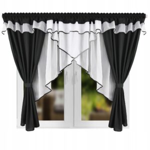 FIRANA GOTOWA Z ZASŁONAMI KOMPLET DEKORACYJNY Z WOALU I MIKROFIBRY - obrazek 1
