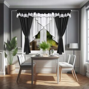 FIRANA GOTOWA Z ZASŁONAMI KOMPLET DEKORACYJNY Z WOALU I MIKROFIBRY - obrazek 2