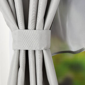 FIRANA GOTOWA Z ZASŁONAMI KOMPLET DEKORACYJNY JASNOSZARY - obrazek 3