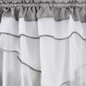 FIRANA GOTOWA Z ZASŁONAMI KOMPLET DEKORACYJNY JASNOSZARY - obrazek 5