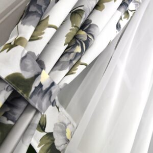 GOTOWE ZASŁONY I FIRANA KOMPLET DEKORACYJNY W KWIATY I LIŚCIE - obrazek 4