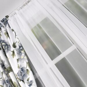 GOTOWE ZASŁONY I FIRANA KOMPLET DEKORACYJNY W KWIATY I LIŚCIE - obrazek 3